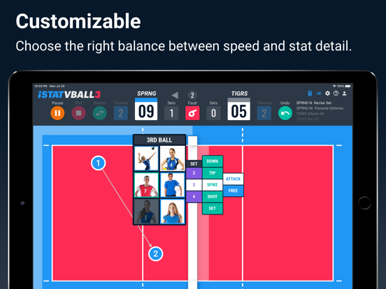 iStatVball 3 iPad screenshot 9 - Sports app