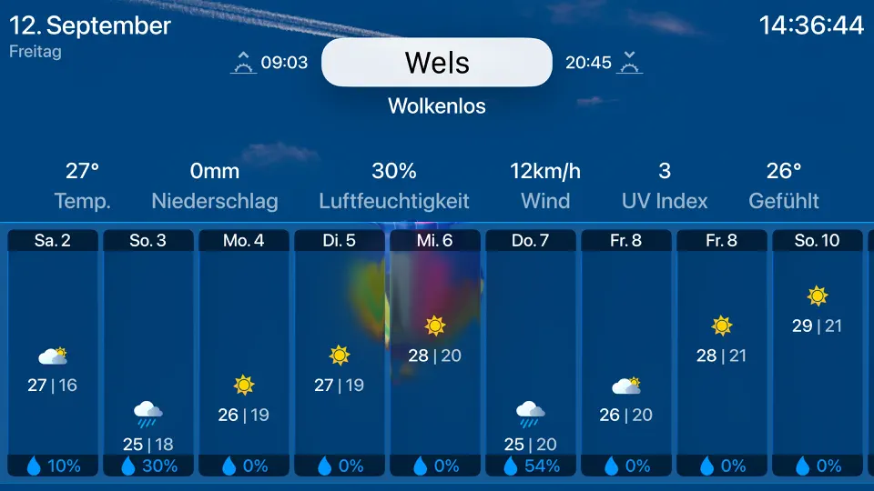 Screenshot von MWetter TV - Wetter Vorhersage auf dem iPhone 1