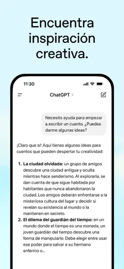 Captura de pantalla de ChatGPT en iPhone 3