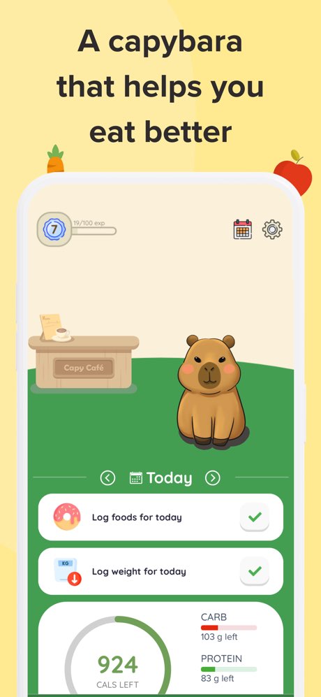 Capy Diet: Fun Calorie Counter screenshot 2