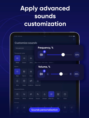 TSound: tinnitus sound therapy iPad screenshot