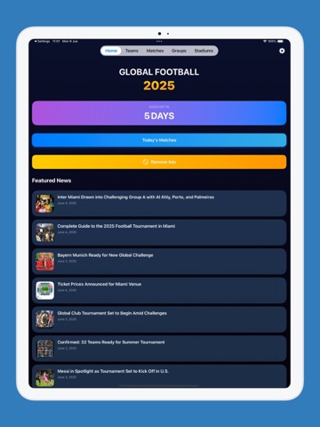 Clubs Tournament 2025 iPad screenshot