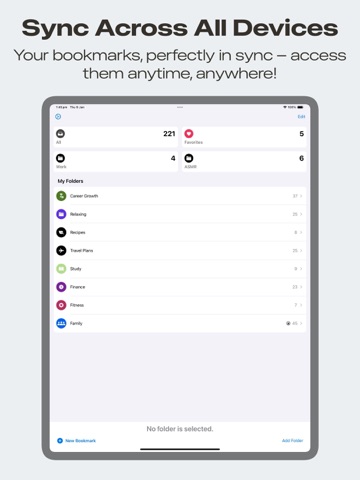 Bookmarks Safe iPad screenshot