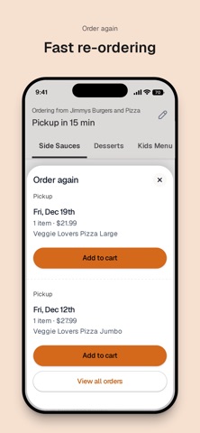 Jimmys Burgers and Pizza iPhone screenshot