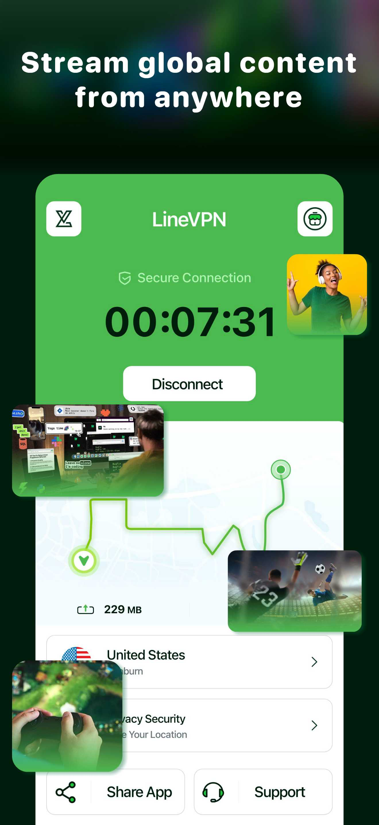 LineVPN: Fast Unlimited VPN screenshot 3