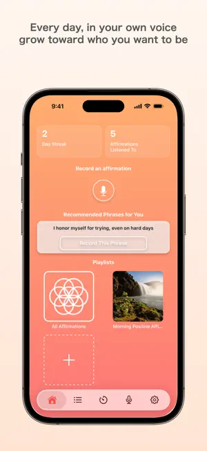 Voice Affirmation Recorder screenshot 1