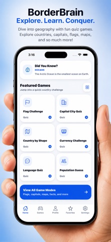 BorderBrain: Global Trivia iPhone screenshot