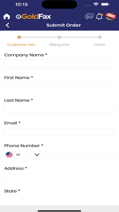 eGoldFax Reseller Connect App Screenshot