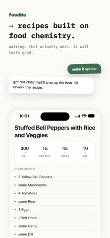 foodNu — fridge to recipe iPhone screenshot