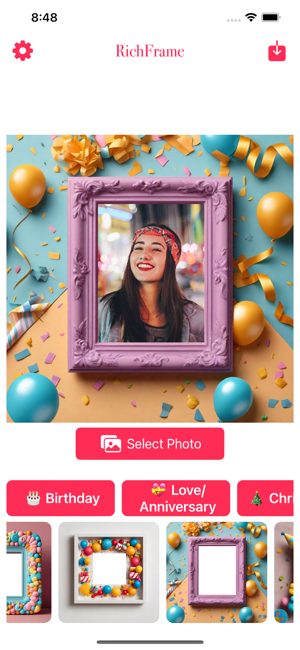 ‎RichFrame Birthday Photo Frame Screenshot