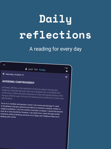 JustForToday iPad screenshot