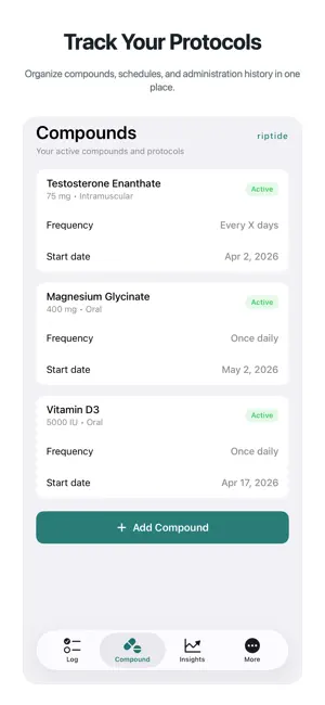Riptide: Peptide/TRT Tracker screenshot 1
