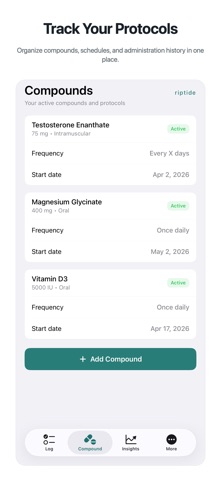 Riptide: Peptide/TRT Tracker Screenshot 1 of 5