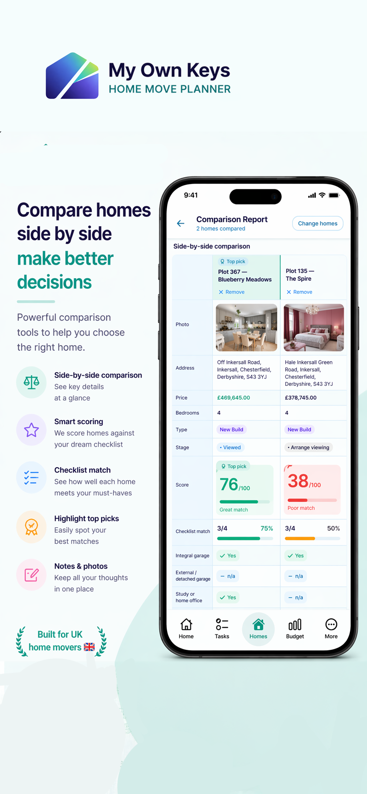 My Own Keys: Home Move Planner