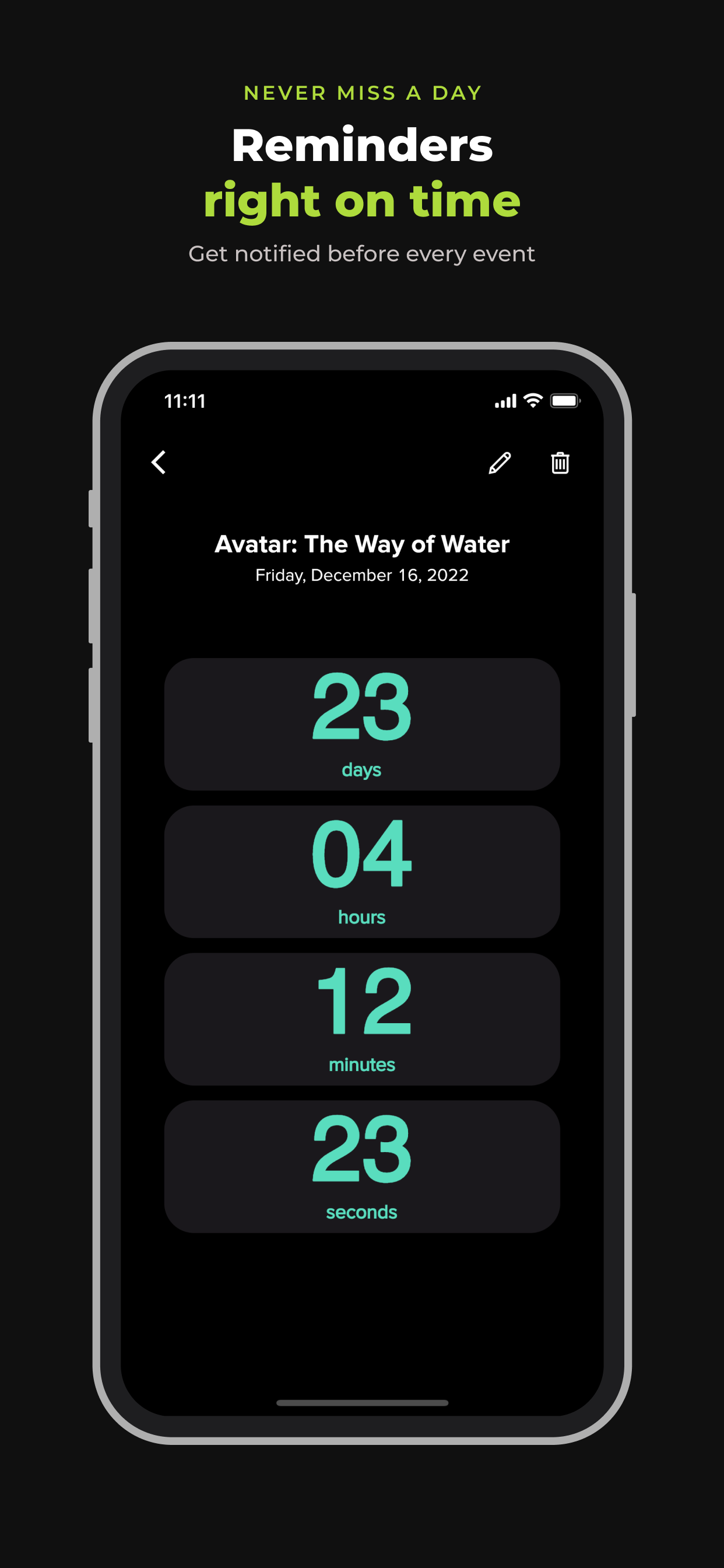 Countdown: Event Timer & Days screenshot 2