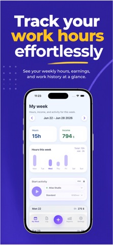 Work Hour Tracker - WorkLog Screenshot 1 of 3
