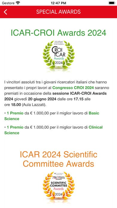 ICAR Italian Conference Screenshot