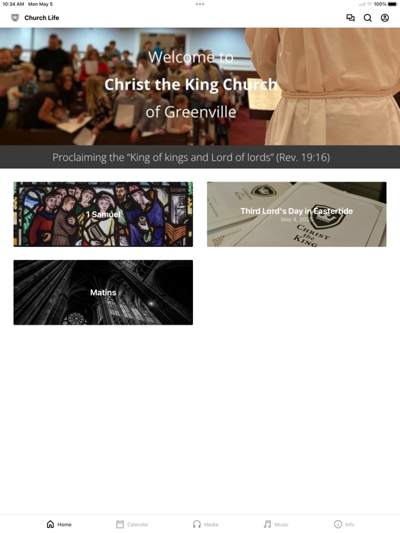 Christ the King Church SC iPad screenshot 1 - Education app