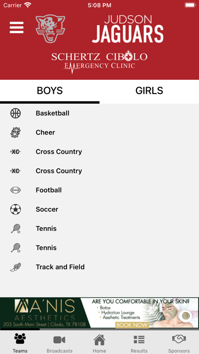 Judson ISD Athletics Screenshot