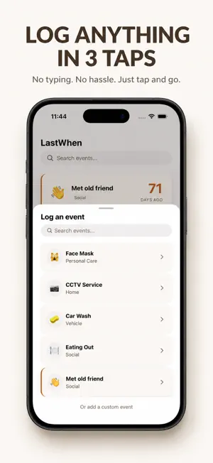 LastWhen screenshot 2