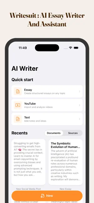 AI Essay Writer: Writesuit screenshot 3