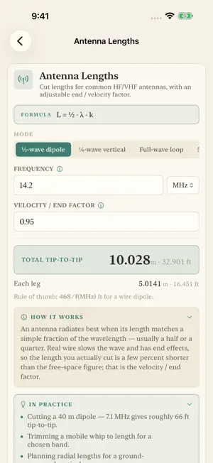 Field Kit: Ham Radio Calc screenshot 2