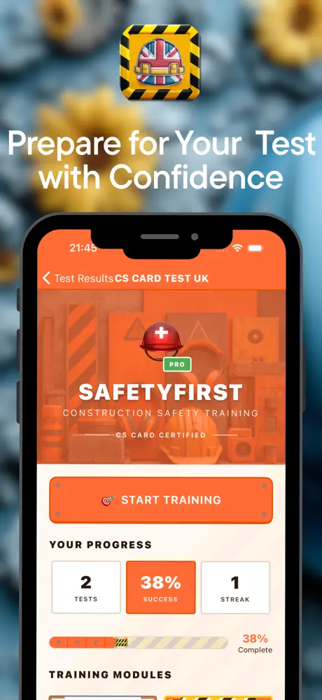 CSCS Test UK main screen screenshot