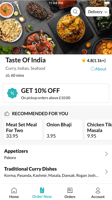 Taste Of India Nottingham. Screenshot