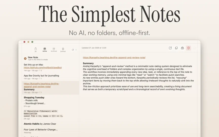 Captura de pantalla de Gravity – The Simplest Notes en iPhone 1