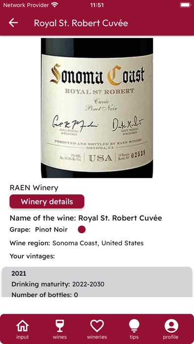 Your favorite wines Screenshot