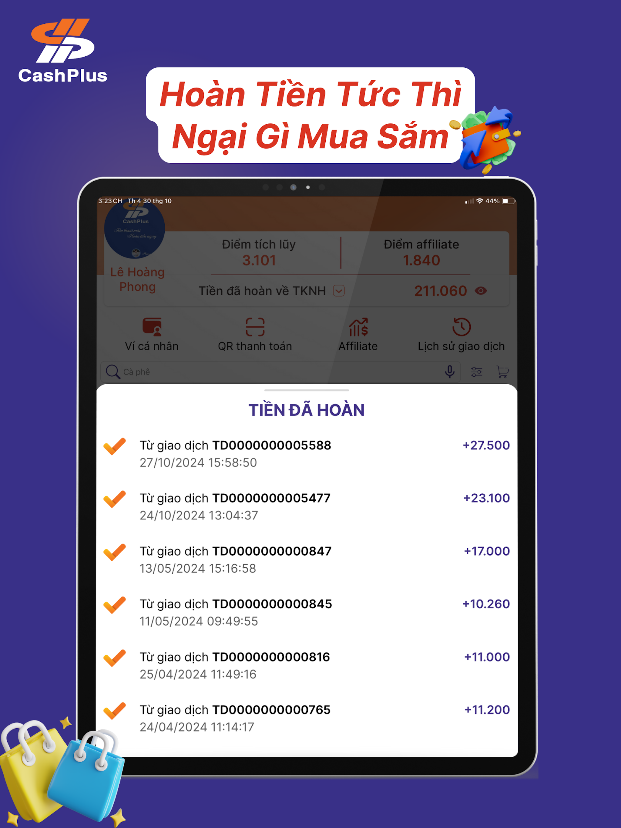 CashPlus Hoàn Tiền