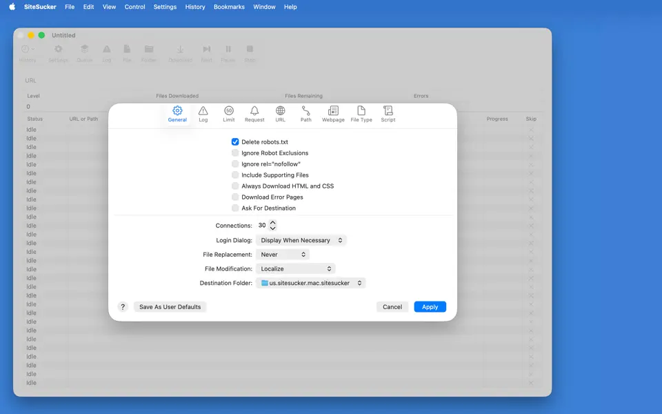 Screenshot 2 of SiteSucker 6.1.2