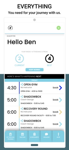 Shadow Fitness Club iPhone screenshot