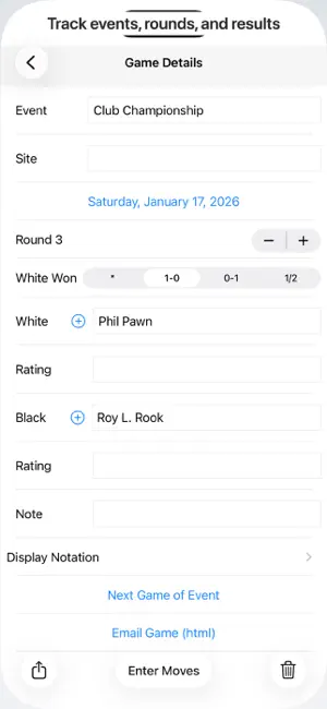 Chess Score Pad screenshot 2