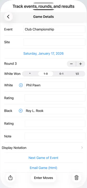 Chess Score Pad screenshot 2