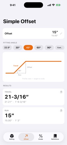 Pipe Offset Calculator! Screenshot 2 of 4