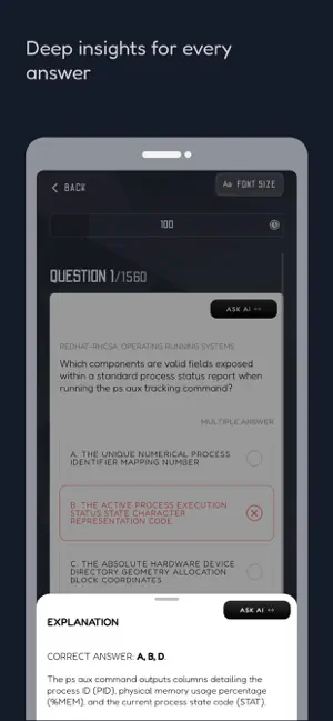 Red Hat Linux Exam Prep (+AI) screenshot 4