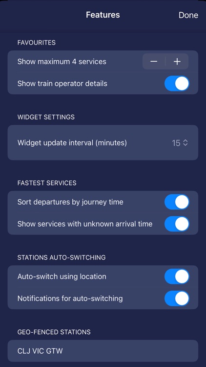 On Rails train times & widget screenshot-7