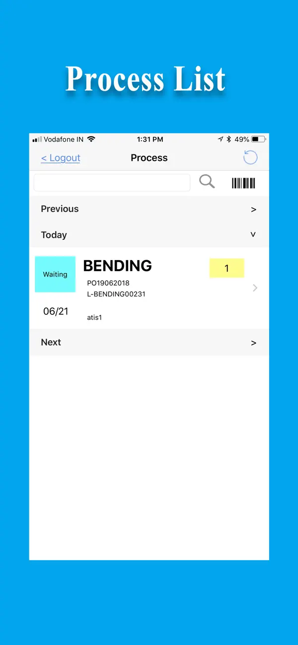 #1. Quick Process Navi (iOS) Ved: alfaTKG Integrated Solutions India Private Ltd