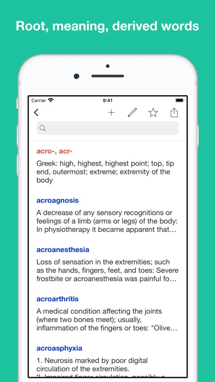 Classical Root Dictionary