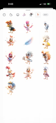 Twirling Feather Stickers iPhone screenshot