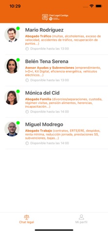 Chat Legal Contigo iPhone screenshot