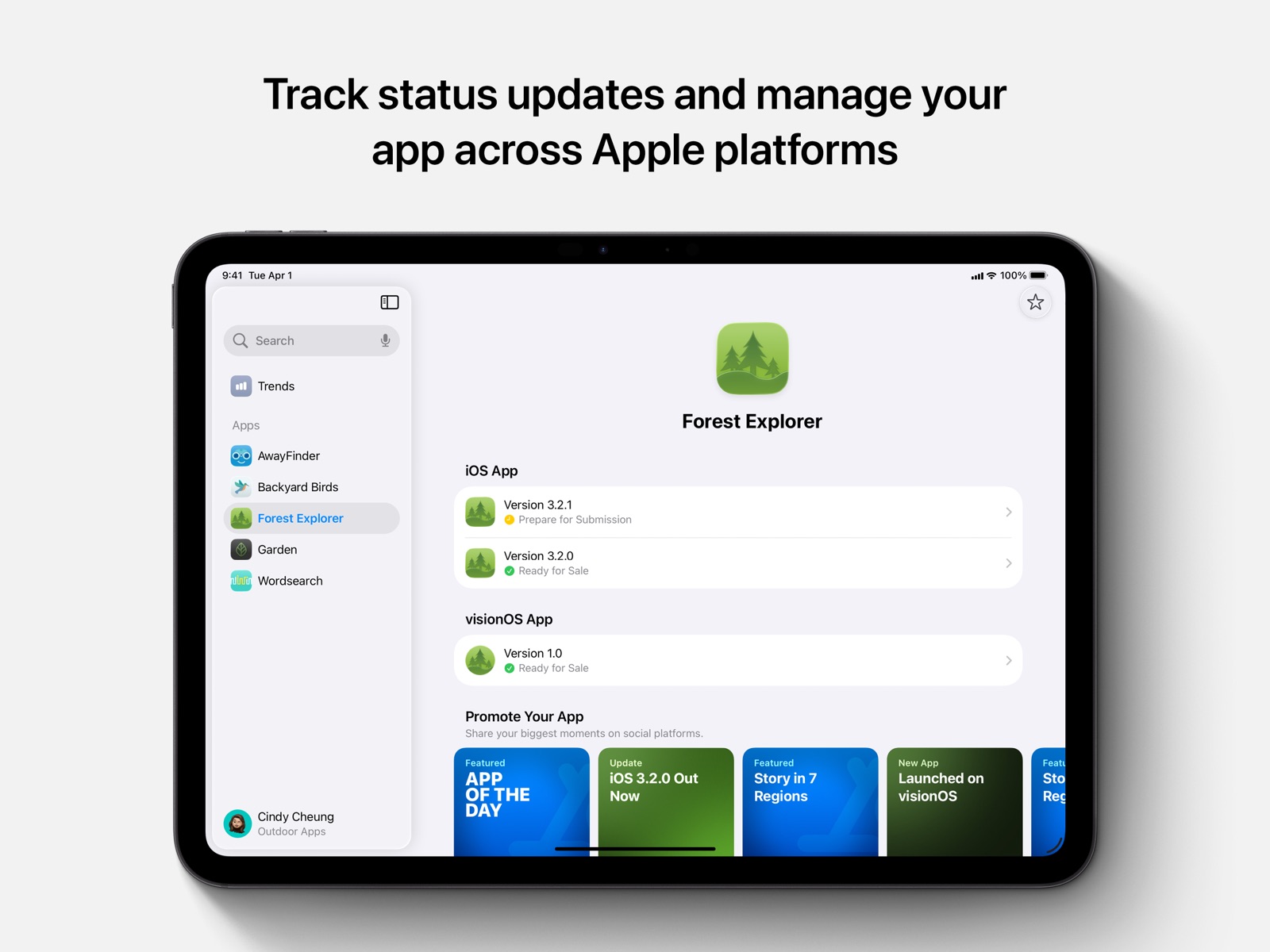 App Store Connect ipad screenshot 1