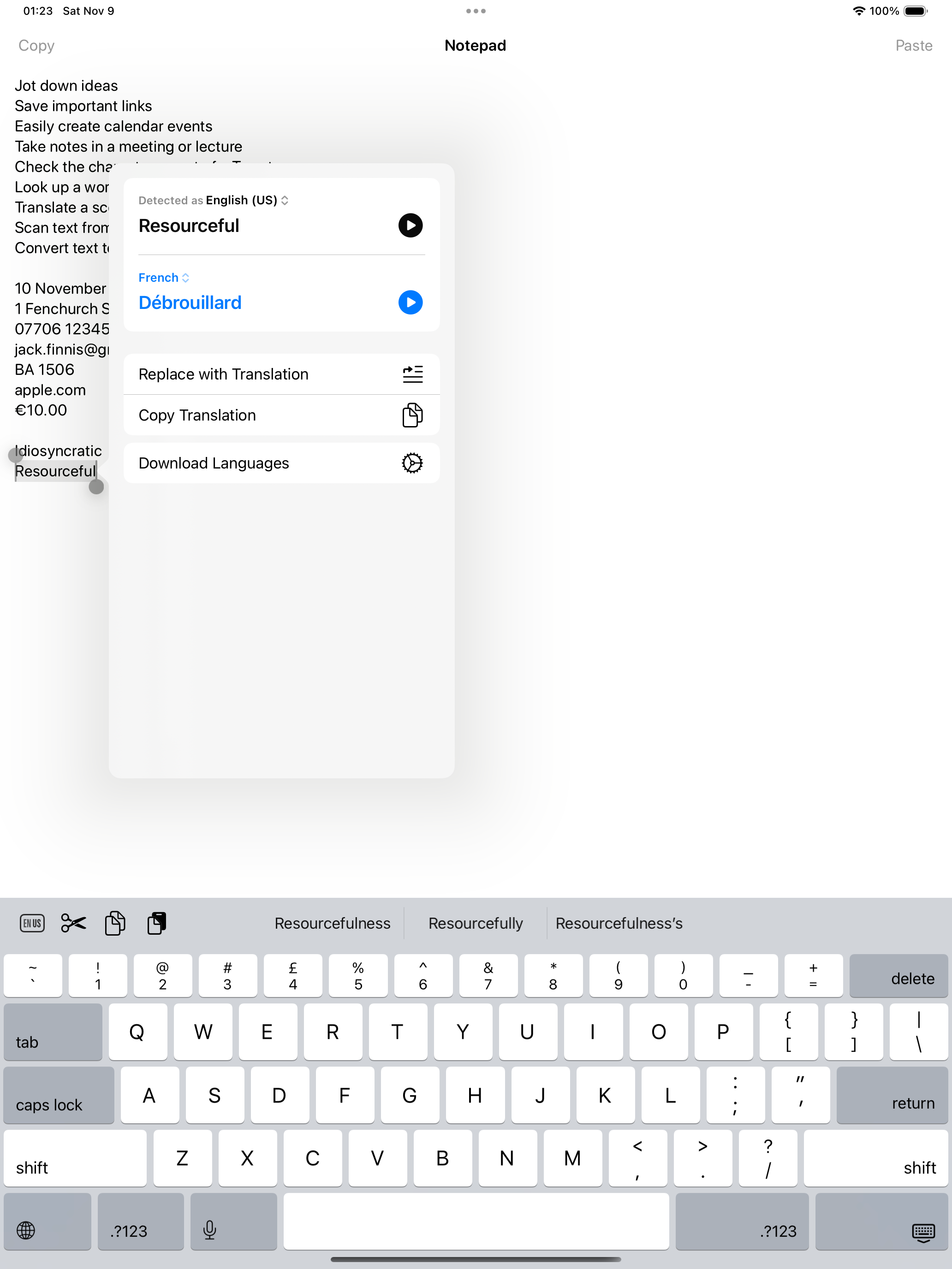 Simple Notepad App