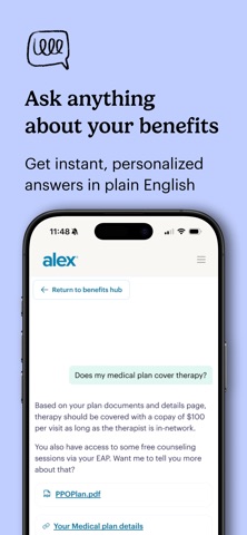 ALEX Home - My Benefits Hub screenshot