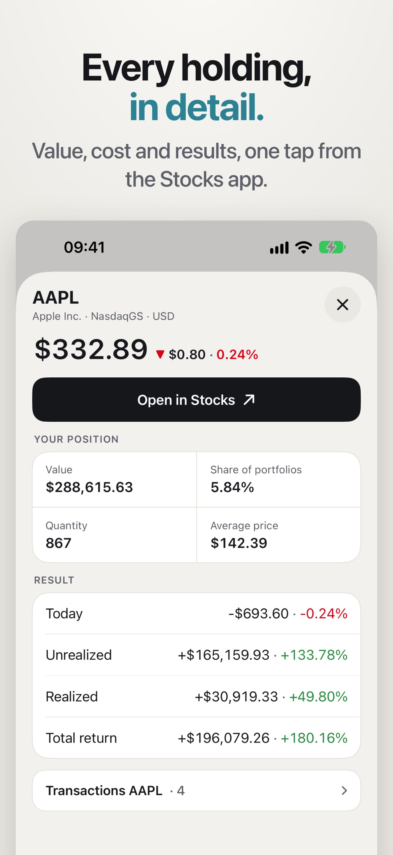 Screenshot 6 of tickerfolio: Portfolio Tracker