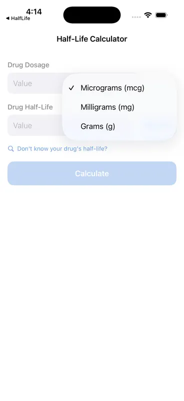 HalfLife Medication Calculator screenshot 9 of 10