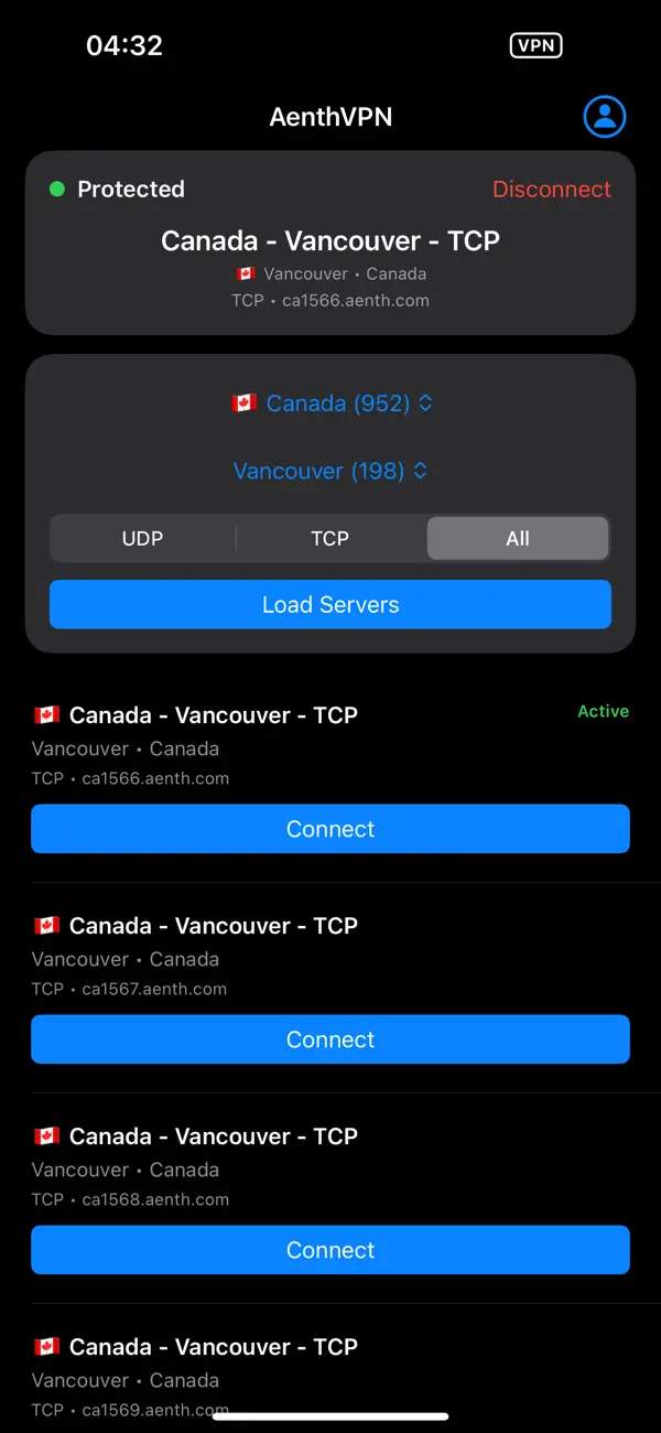 Screenshot #1 pour AenthVPN - Fast & Secure VPN