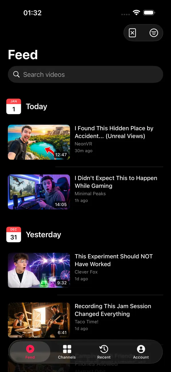Screenshot #1 pour MeTube - Your Channels Only