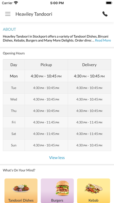 Heaviley Tandoori Buxton Road Screenshot